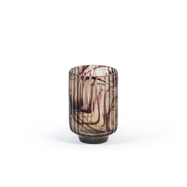 Wave vase with pencil cut - glass - smoke - Ø 8x12,5cm Rabatt