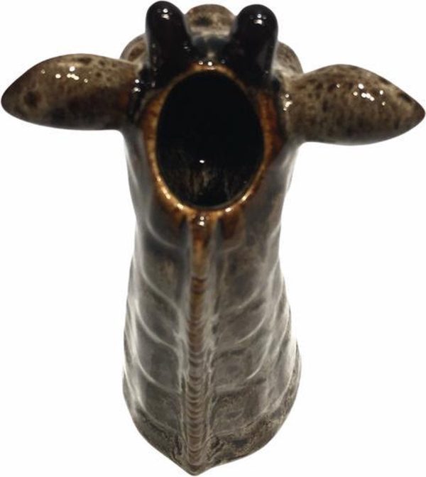 Ceramic vase  Giraffe  Small brown 11x11x19cm Online-Verkauf – Bild 2