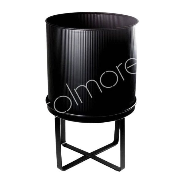 Planter on stand Metal black D32 H52 cm Im Angebot