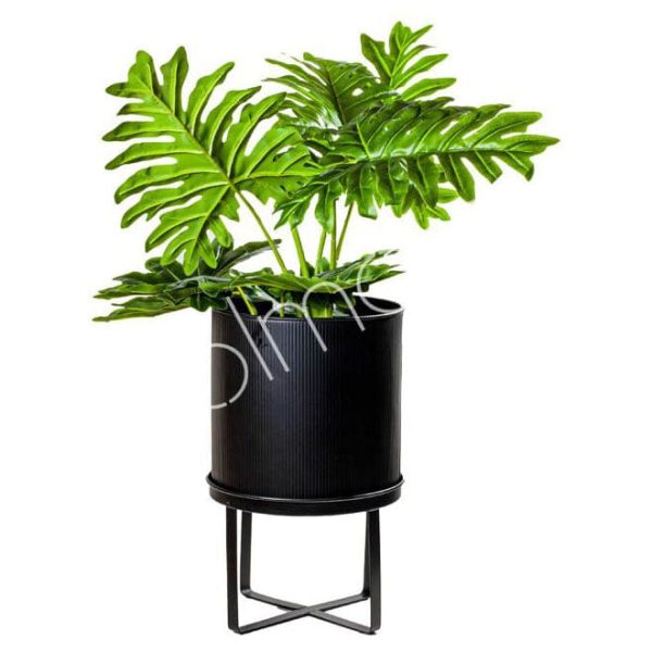 Planter on stand Metal black D32 H52 cm Im Angebot – Bild 3