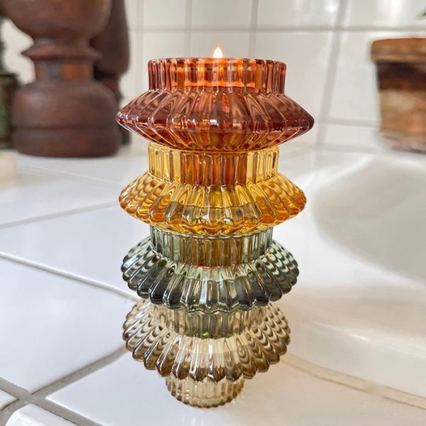 Glass candlestick and tealight holder Banana H5.5 D8cm Rabatt – Bild 5